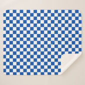 Classic cobalt blue checkerboard sherpa deken (Voorkant (horizontaal))