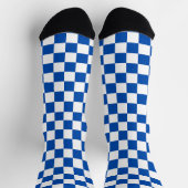 Classic cobalt blue checkerboard sokken (Top)