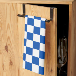 Classic cobalt blue checkerboard theedoek
