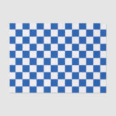 Classic cobalt blue checkerboard tissuepapier (Voorkant)