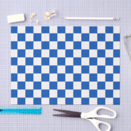 Classic cobalt blue checkerboard tissuepapier