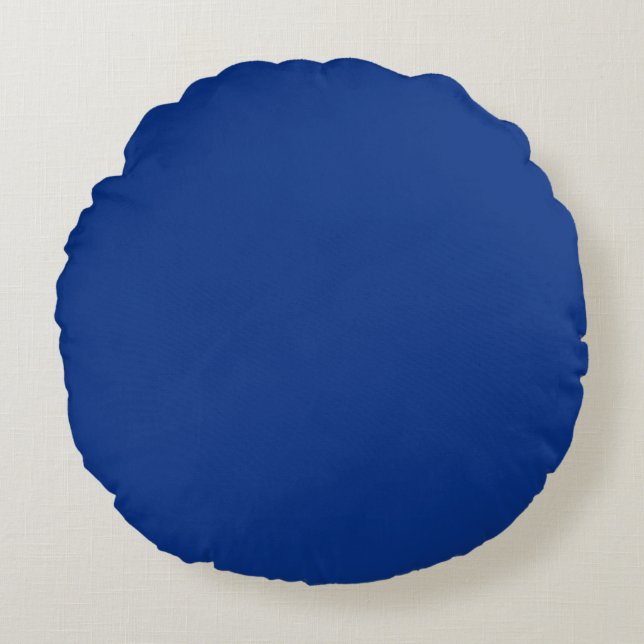 Classic Cobalt Blue Throw Pillow Rond Kussen (Voorkant)