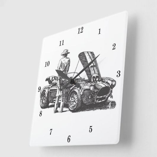 Classic Cobra Automobile Vierkante Klok (Hoek)