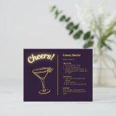 Classic Cocktail Briefkaart - Martini (Staand voorkant)