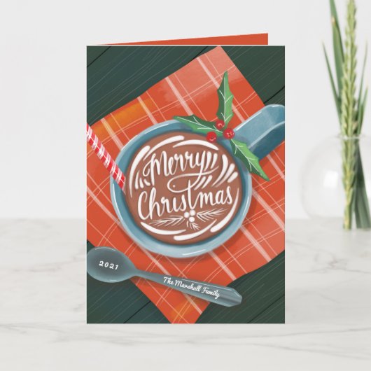 Classic Cocoa Merry kerstMok niet-foto Feestdagen Kaart (Voorkant)