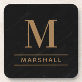 Classic Cognac Tan Personalized Monogram Initiaal Bier Onderzetter (Voorkant)