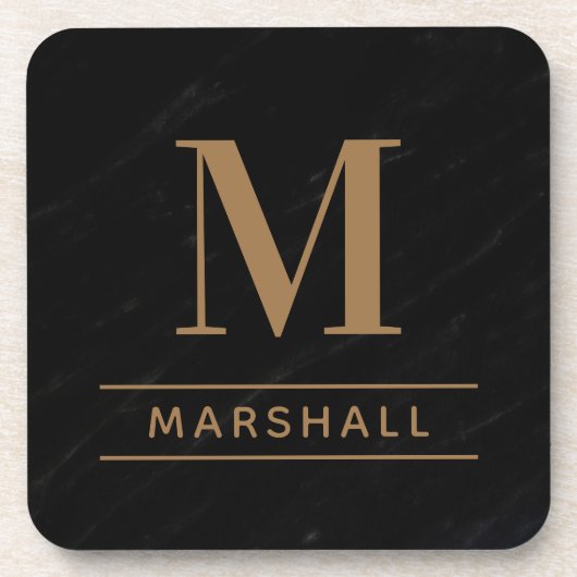 Classic Cognac Tan Personalized Monogram Initiaal Bier Onderzetter (Voorkant)