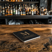 Classic Cognac Tan Personalized Monogram Initiaal Stenen Onderzetter