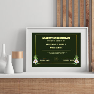 Classic College Graduation Diploma Certificaat Poster