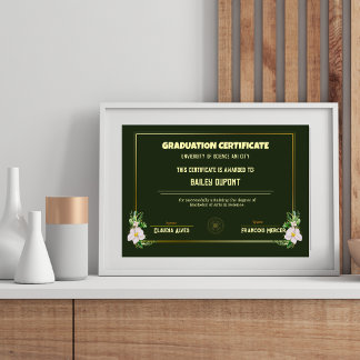 Classic College Graduation Diploma Certificaat Poster