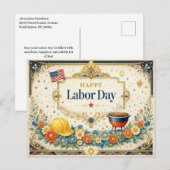 Classic Colorful Happy Labor Day Feestdagenkaart (Voorkant / Achterkant)