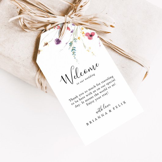 Classic Colorful Wild Floral Wedal Welcome Cadeaulabel