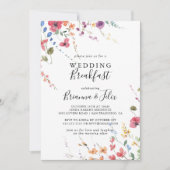 Classic Colorful Wild Floral Weddenschap Breakfast Kaart (Voorkant)