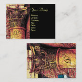 CLASSIC COLUMN MONOGRAM 2 helder rood geel, zwart Visitekaartje (Voorkant / Achterkant)