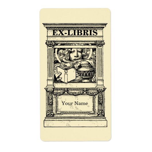 Classic Columns Frame Ex Libris Template Etiket (Voorkant)