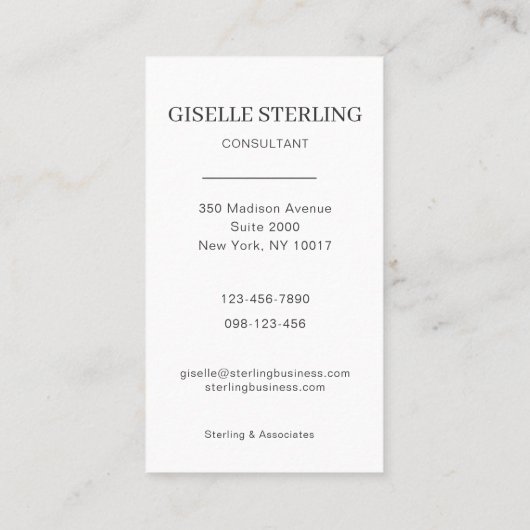 Classic Consultant Professional Photo  Visitekaartje (Achterkant)