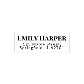 Classic Contrast Typografie Naam Retouradres Zelfinktende Stempel