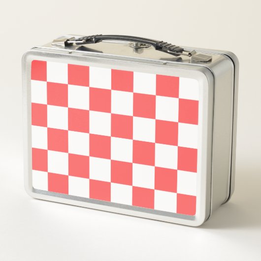 Classic coral red checkerboard (Achterkant)