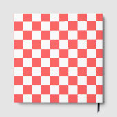 Classic coral red checkerboard gastenboek (Achterkant)