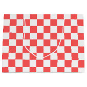 Classic coral red checkerboard groot cadeauzakje (Voorkant)