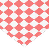 Classic coral red checkerboard korte tafelloper (Hoek)