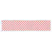Classic coral red checkerboard korte tafelloper (Horizontaal)