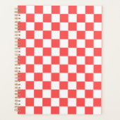 Classic coral red checkerboard planner (Voorkant)