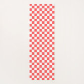 Classic coral red checkerboard yogamat (Achterkant)