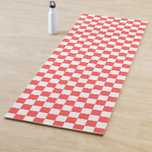Classic coral red checkerboard