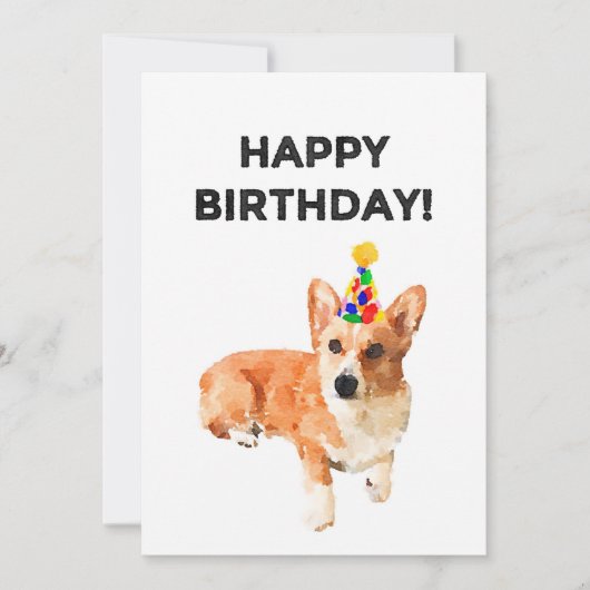 Classic Corgi Birthday Kaart (Voorkant)