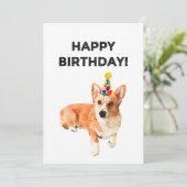 Classic Corgi Birthday Kaart (Staand voorkant)