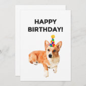 Classic Corgi Birthday Kaart (Voorkant / Achterkant)