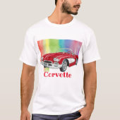 'Classic Corvette Convertible Waterverf Art T-shirt (Voorkant)
