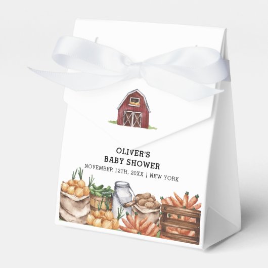Classic Country lokaal geteeld Veggie Baby shower Bedankdoosjes (Voorkant Zijde)