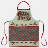 Classic Country "Merry Christmas" Apron Schort (Voorkant)