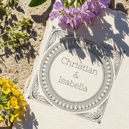 Classic Couple's Names Self-Inking Stamp Zelfinktende Stempel