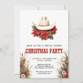 Classic Cowboy Country Christmas Invitation Kaart (Voorkant)