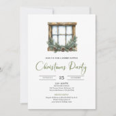 Classic Cozy Boho Neutral Colors Christmas Invite Kaart (Voorkant)