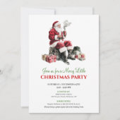 Classic Cozy Holiday Scene Party Invitation Card Kaart (Voorkant)