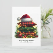 Classic Cozy Plaid Family Holiday Photo Feestdagenkaart (Staand voorkant)