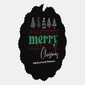 Classic Cozy Scribbles Merry Christmas Keepsake Ornament Kaart (Rechts)