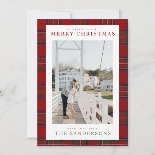 Classic Cozy Tartan Holiday Card Feestdagenkaart (Voorkant)