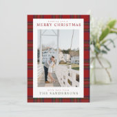 Classic Cozy Tartan Holiday Card Feestdagenkaart (Staand voorkant)