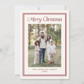 Classic Cranberry Double Border Frame 2 Photo Feestdagenkaart (Voorkant)