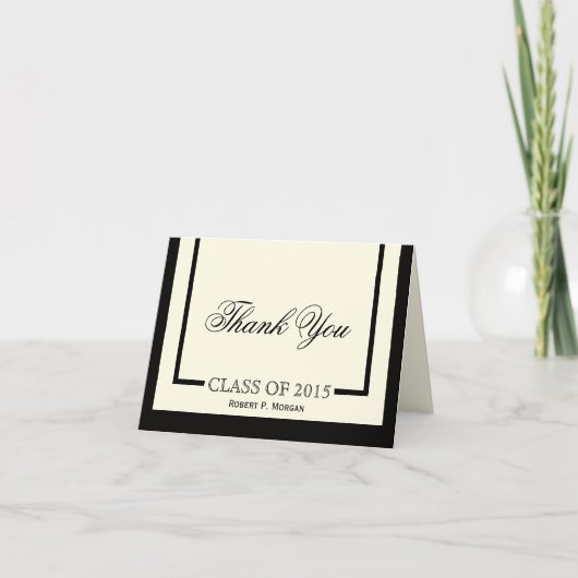 Classic Cream Afstuderen Bedankt Kaarten (Voorkant)