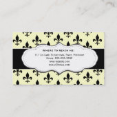 Classic Cream Fleur de Lis visitekaartjes (Achterkant)