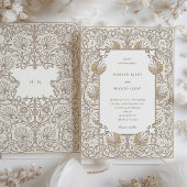 Classic  Cream & Goud Bloemen Bruiloft Kaart