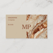 Classic Cream Marble & Copper bewerkbaar script Visitekaartje (Achterkant)