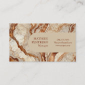 Classic Cream Marble & Copper bewerkbaar script Visitekaartje (Voorkant)