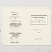 Classic Cream Order of Service Funeral Program (Voorkant / Achterkant)